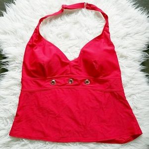 St. John's Bay Red Halter Swim Tankini